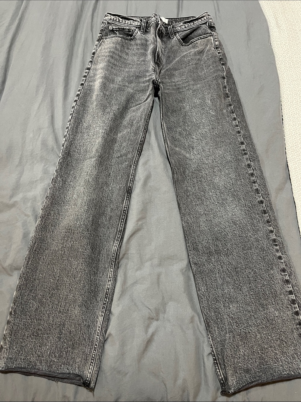 Abercrombie & Fitch Wide-Leg Washed Gray Jeans
